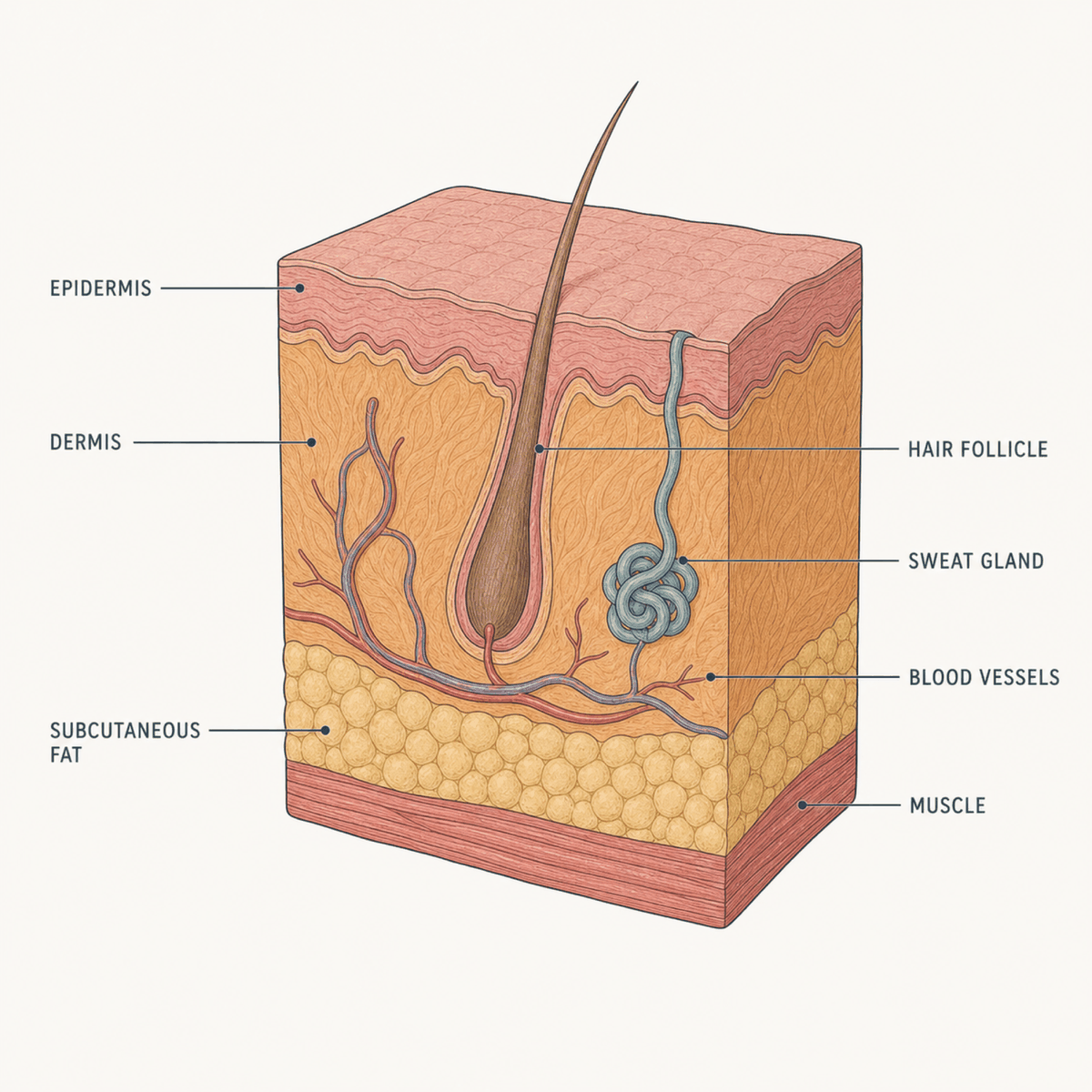 Skin Layers anatomy diagram