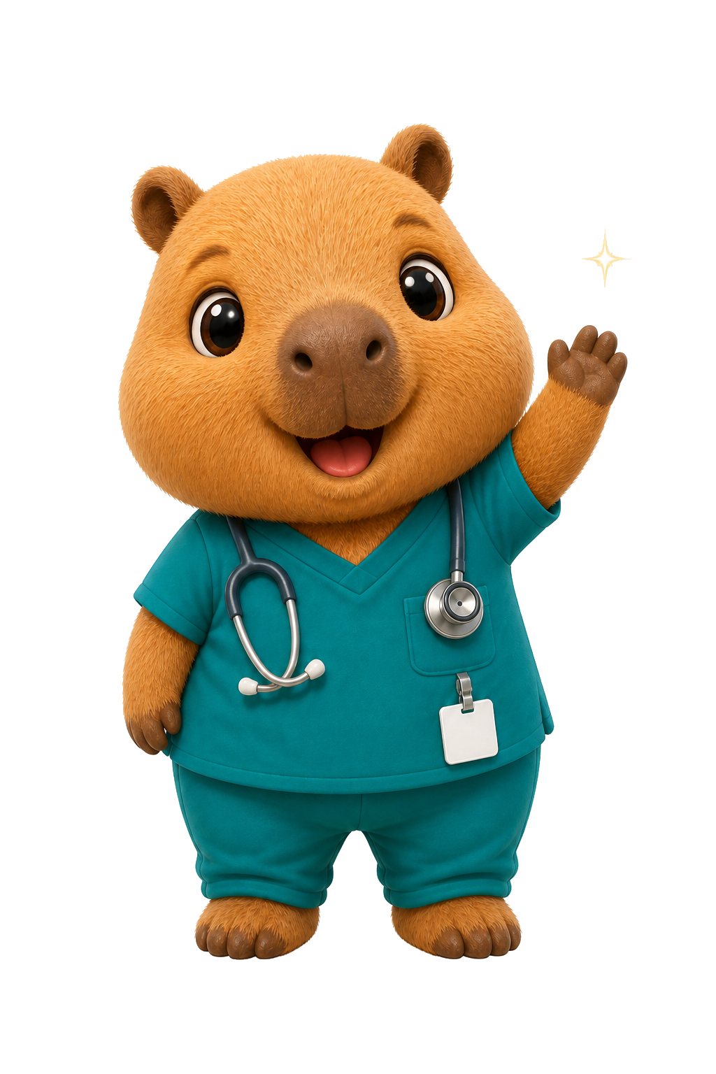 Remy, the NurseReflex capybara nurse mascot